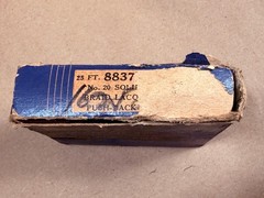 Vintage In Box 8837 BELDEN #20 BRAID CLOTH PUSH-BACK SOLID WIRE Yellow 25FT NOS