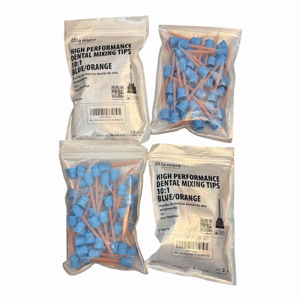 La Miere High Performance Dental Mixing Tips – Blue & Orange – 200 Pcs