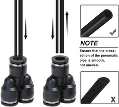 Air Line Union Push To Connect Air Fittings Y-Spliter For 3/8″ OD Pneumatic 5Pcs