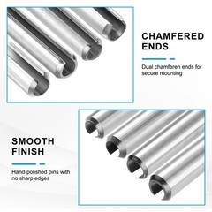 60Pcs Roll Pins 7/50 Inch(3.5mm) Dia. 2/5 Inch(10mm) Length, Silver