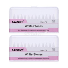 Dental White Stone High Speed Polishing Burs FG Cone/Flame/Round Aluminum Oxide