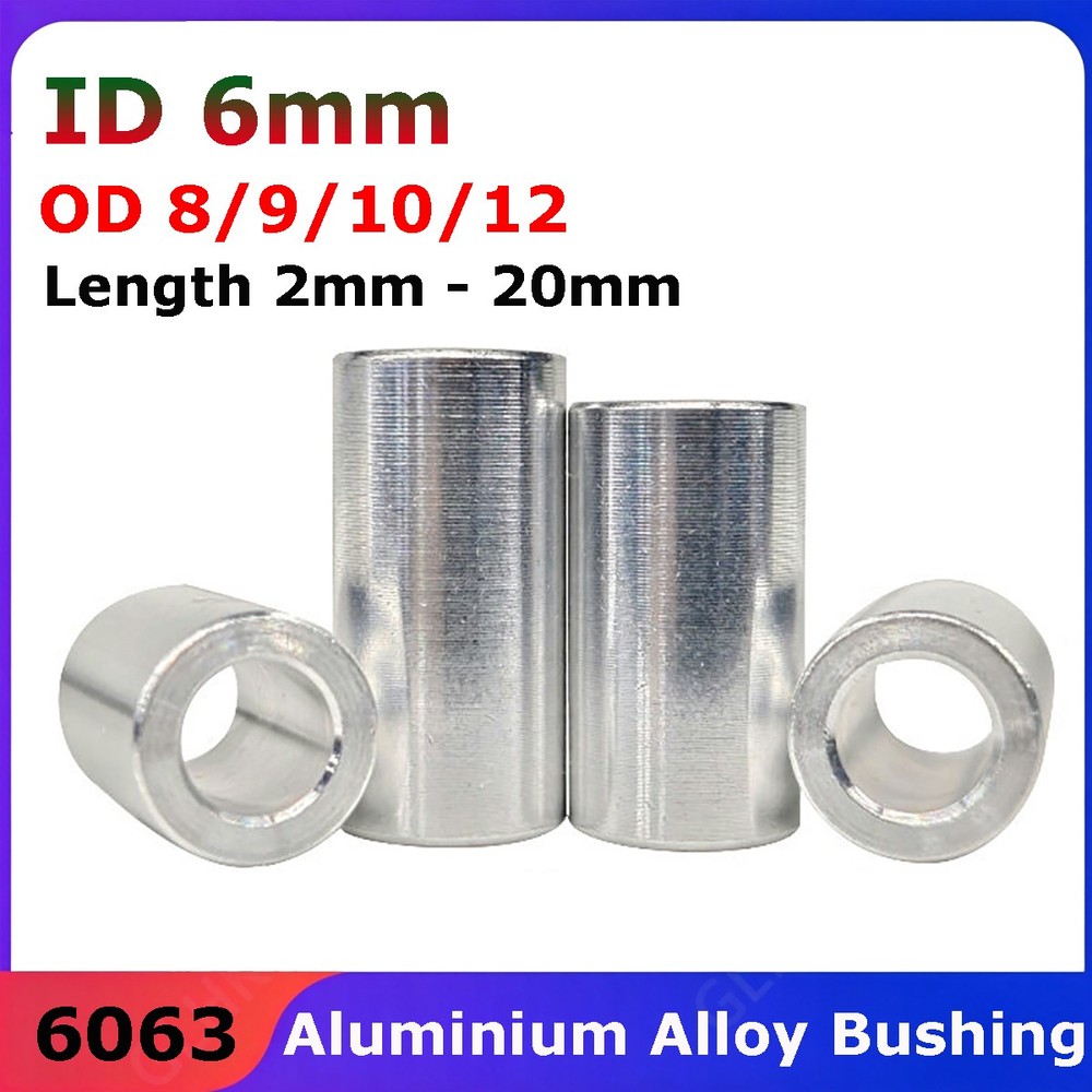 ID 6mm Aluminium Alloy Bushing Washer Round Unthreaded Standoff Collar Spacers
