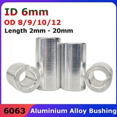 ID 6mm Aluminium Alloy Bushing Washer Round Unthreaded Standoff Collar Spacers