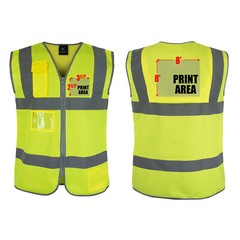 Safety Vest CUSTOM Hi-Vis PERSONALIZED Print in full color