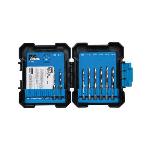 Ideal 36-600 Standard Drill Tap 8-Piece Kit HSS SmoothStart 1/4in Hex