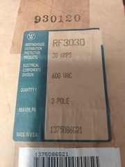 (2) Westinghouse RF3030 Circuit breakers, 1 NIB & 1 used, lot of 2