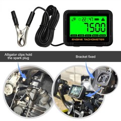 Digital Tachometer Hour Meter Waterproof IP68 RPM Alert 0-18000 LCD Backlight