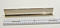 BRUSHED BRASS TONE NAME TAG PLAQUE PLATE For Desks Slide Letter Style 10″ X 1.5″