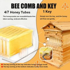 2-in-1 Auto Seedding Beehive Starter Kit Wooden Auto Honey Hive + 7 Auto Frames
