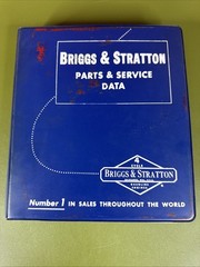 lot of 40 + vintage Briggs & Stratton Illustrated Parts List Manuals & Binder