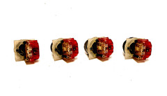 SQUARED D PUSH BUTTON TYPE: 9001, TYPE: KA-3 SER:J, RED (LOT OF 4)