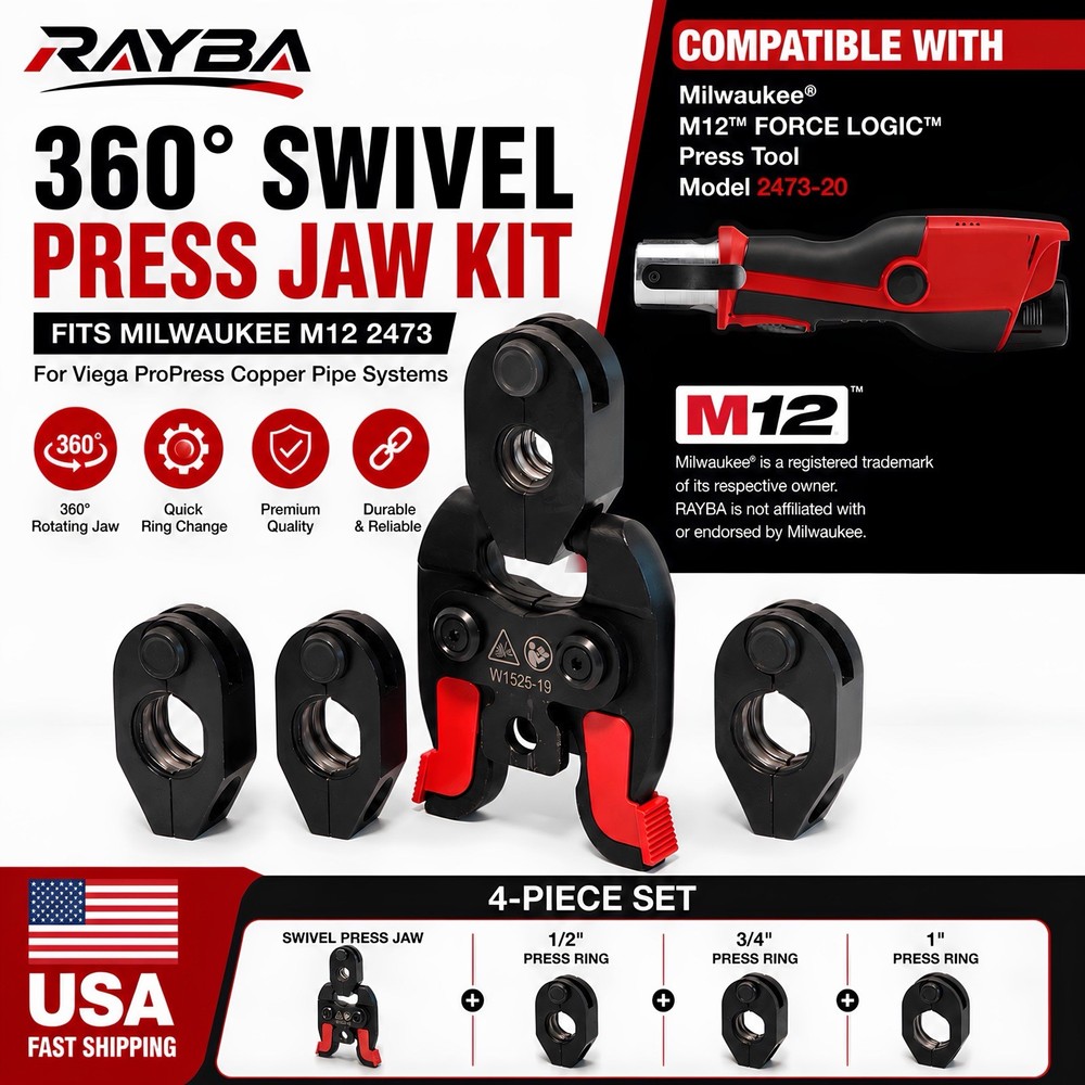 Rotatabl Ring Jaw Set 1/2 3/4 1″ For milwaukee m12 press jaws 2473