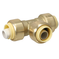 10) 1/2″ Push-Fit Tee w. 1 Free Removing Clip, Lead Free Brass