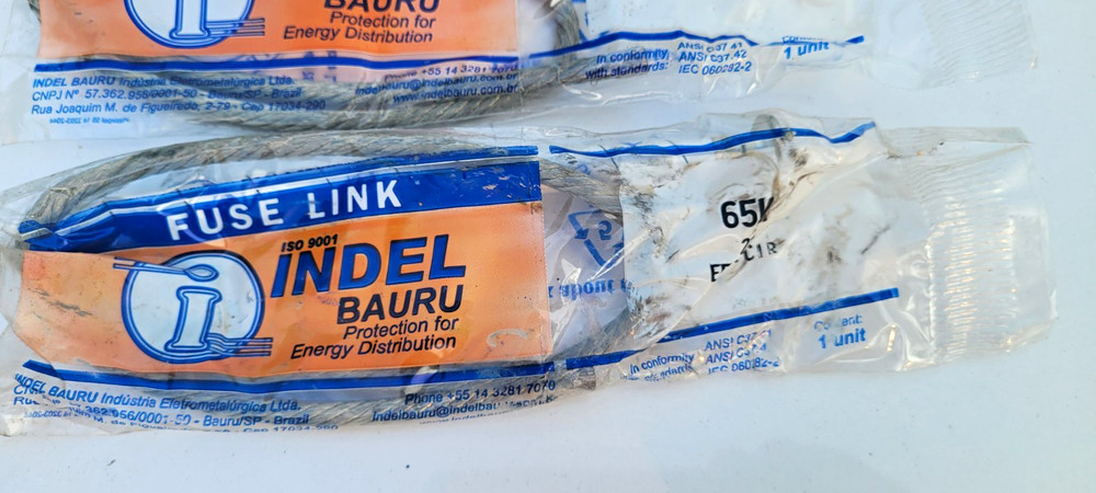 INDEL BAURU 65A Type K Fuse Link 15kV E-E65K/PC/IR Pigtail (2) new , (1) open