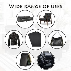 5pcs Parche Adhesivo Piel Sintetica 8x12in Negro Reparacion Sofa Asiento