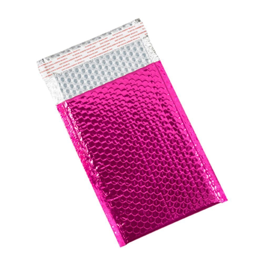 72 CASE Metallic Glamour PINK Bubble Mailers Envelopes Bags 7.5″ x 11″