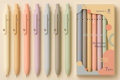 7PC 0 5mm Fine Point Gel Pens Quick Dry Black Ink Smooth Writing Journaling