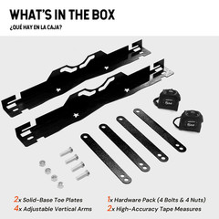 2Pcs Wheel Toe Alignment Tool Plate Kit with two 5M tape measures Orange/Black