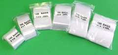 600 Assorted Bags Clear 2Mil Reclosable Baggies 100 @ 2×2 2×3 3×3 3×4 3×5 4×4