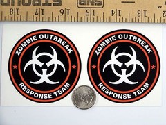 2 – Zombie Outbreak Response Team 3″ Orange Tool Box Car Bumper Sticker R103