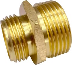 3/4″ GHT Male x 1″ NPT Male Connector, Brass Garden Hose Fitting, Adapter, Indus