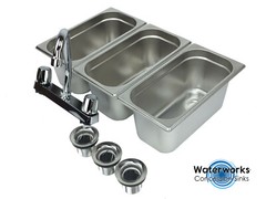 Concession Sink 3 Compartment Portable Stand Food Truck Trailer 3 Small w/Faucet