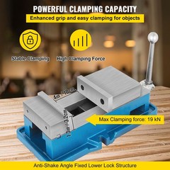 4-in Non-Swivel Milling Vise, HT250 Cast Iron, 19kN Clamping Force