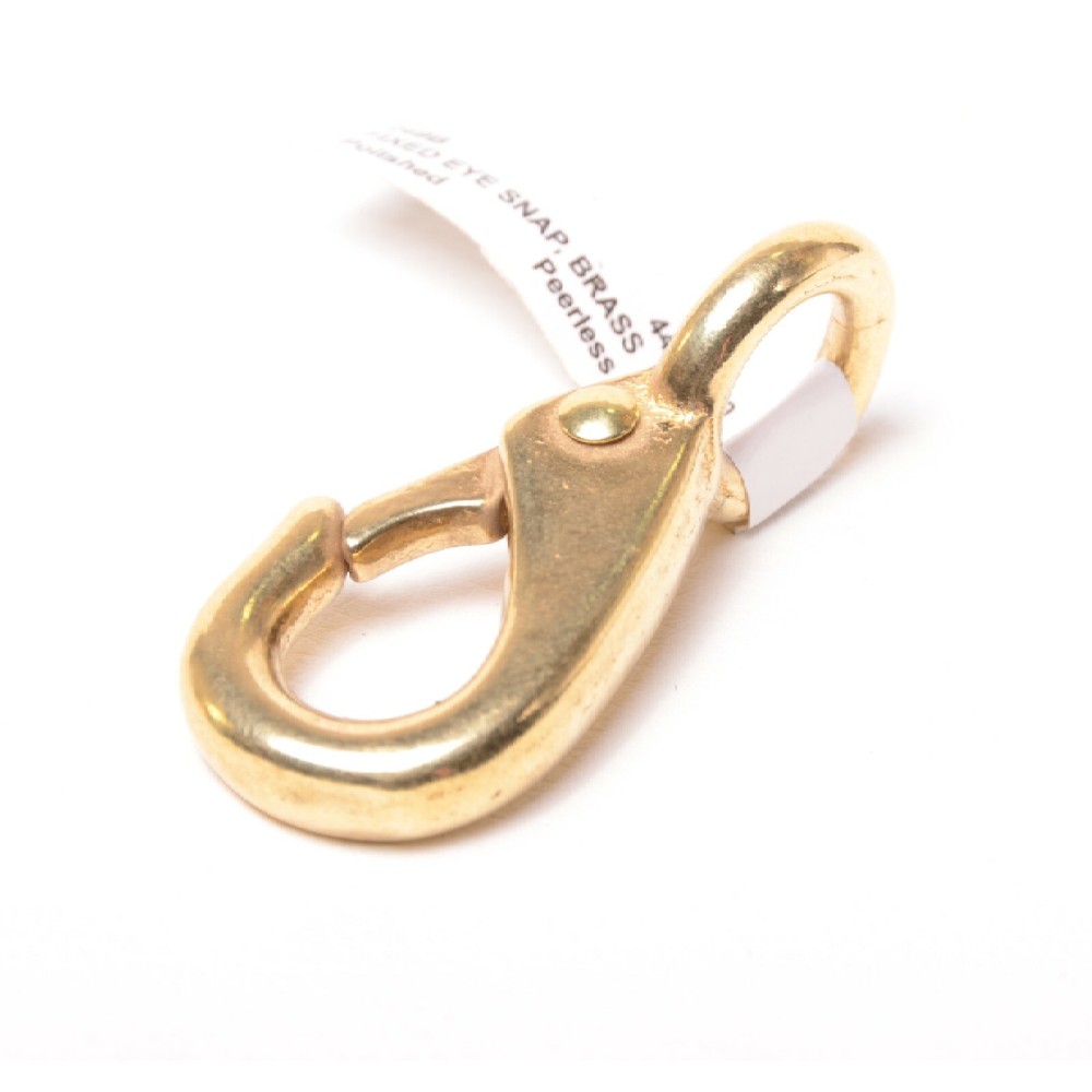 PEERLESS 3/8″ Fixed Eye Snap Hook Polished Brass 2-1/8″ Long #249B