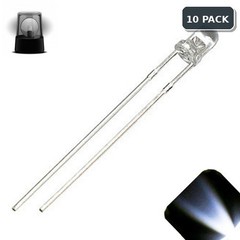10 x LED 3mm Cool White Slow Flashing Blinking Strobe Ultra Bright LEDs 1Hz Mod