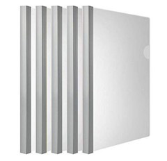 Clear Report Covers with Solid Color 14mm Sliding Bar 10 pcs, Solid-white