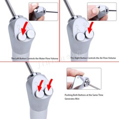 Dental 3 Way Air Water Spray Triple Syringe Handpiece w/ 2 Nozzles Tips Tubes US