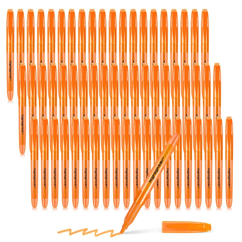 60 PCS Pastel Highlighters Bulk Bright Color Marker Chisel Tip Fast Dry Orange