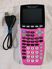 TI-84 Plus C Silver Edition Graphing Calculator PINK with Charging Cable TESTED