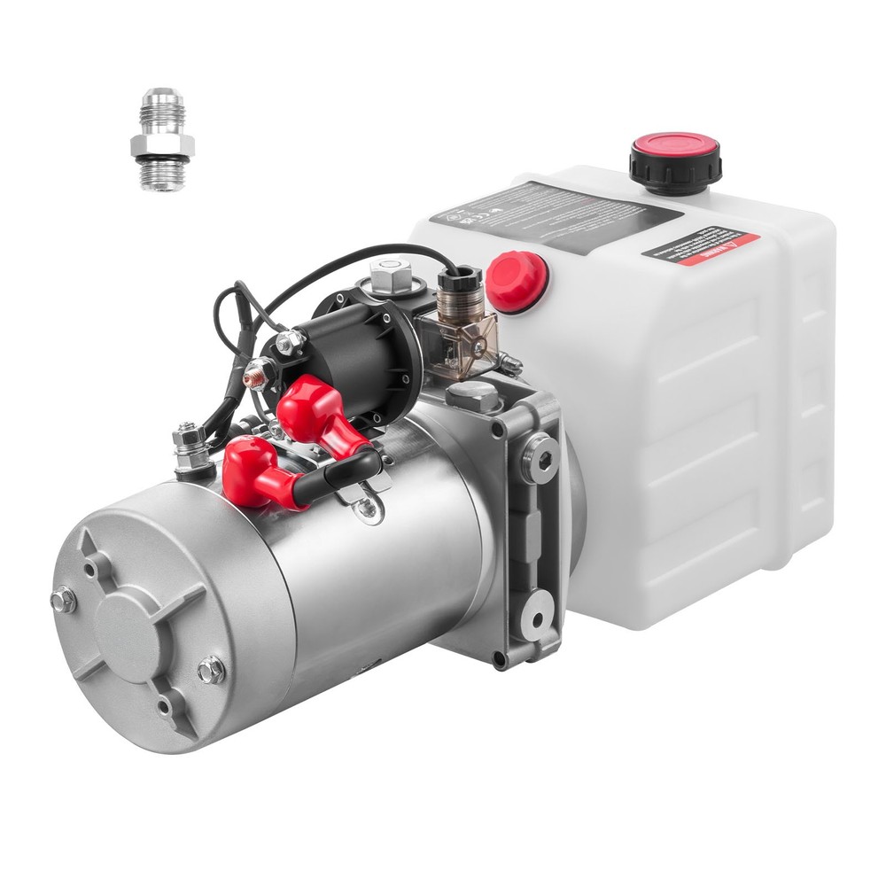 Uimoso 4 Quart Single Acting Hydraulic Pump Dump Trailer Power Unit 12V Plastic