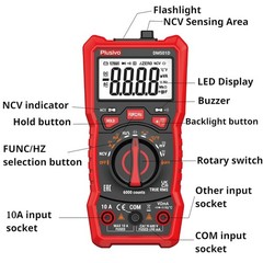 Multimeter 6000 Counts Digital Multimeter Auto Ranging TRMS AC DC Voltmeter Ohm
