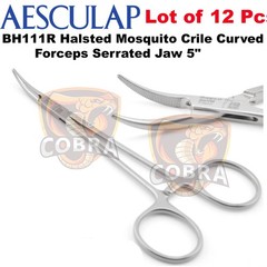 Lot of 12 Pcs AESCULAP BH111R Halsted Mosquito Crile Curved Delicate Forceps 5″