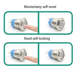 19mm 12V LED ON OFF Push Button Power Switch Latching with Wire Socket Harness