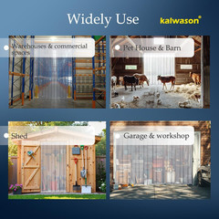 60“ X 86“ Plastic Vinyl Strip Door Curtain Kit with Hardware – Clear Smooth PVC