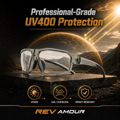 EYEGLAD REV Amour Z87+ Safety Glasses UV400 (Obsidian)