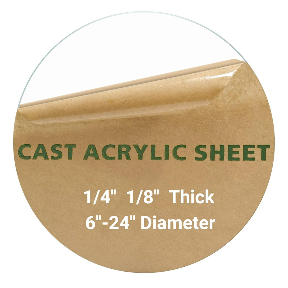1 Pieces 1/4″ round Plexiglass Sheet, 11 Inch Diameter Clear Acrylic Circle