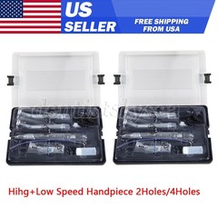 PANA MAX Dental High & Low Speed Handpiece Kits 4 Holes Push Button Air Turbine