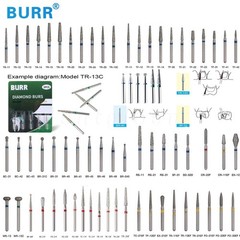 100 Types Dental FG Diamond Burs For High Speed Handpiece Friction Grip CE