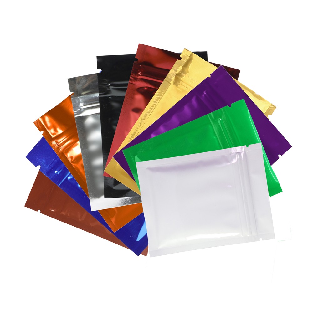 100pc Gloss Green Red Blue Brown Zip Bags 6x9cm 2.25×3.5in (Free 2-Day Shipping)