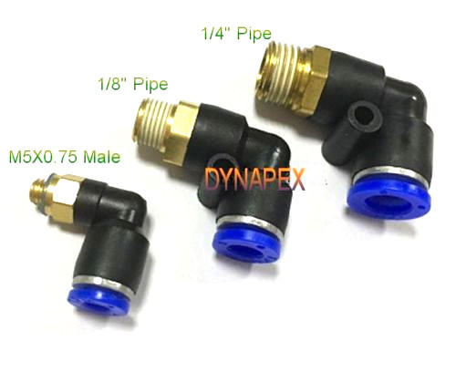 8mm or 5/16″ OD to 1/8″ BSP Male Push In Connect 90 Deg Elbow Tube Fitting #EP
