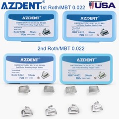 AZDENT 50set Dental Orthodontic Monoblock Buccal Tube MBT Roth 022 1st 2nd Molar