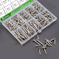 200PCS 304 Stainless Steel High Hardness Wood Screws Assortment Kit, 3 Sizes …