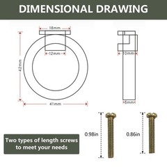 4 Pcs Zinc Alloy Ring Drawer Pulls,Brushed Wardrobe Door Handles Cabinet Pull…