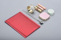 50 #000 Matte Metallic Red Poly Bubble Mailers 4×8 (Inner 4×7)