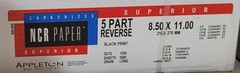 NCR Paper Brand 5-part REVERSE Carbonless Paper, 4 Canary, 1 White – 10 reams
