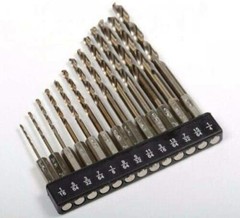 13pc 1/4″ Hex Shank Quick Change Cobalt Drill Bit Set